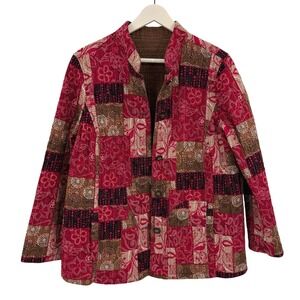 Reversible‎ Handmade Quilted Patchwork Jacket | Boho Folk Slow Fashion Size M/L